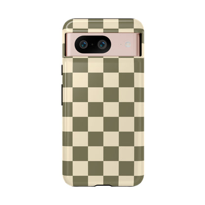 Green Checked Pattern Phone Case - Green Phone Case - Google Pixel 8 / Glossy