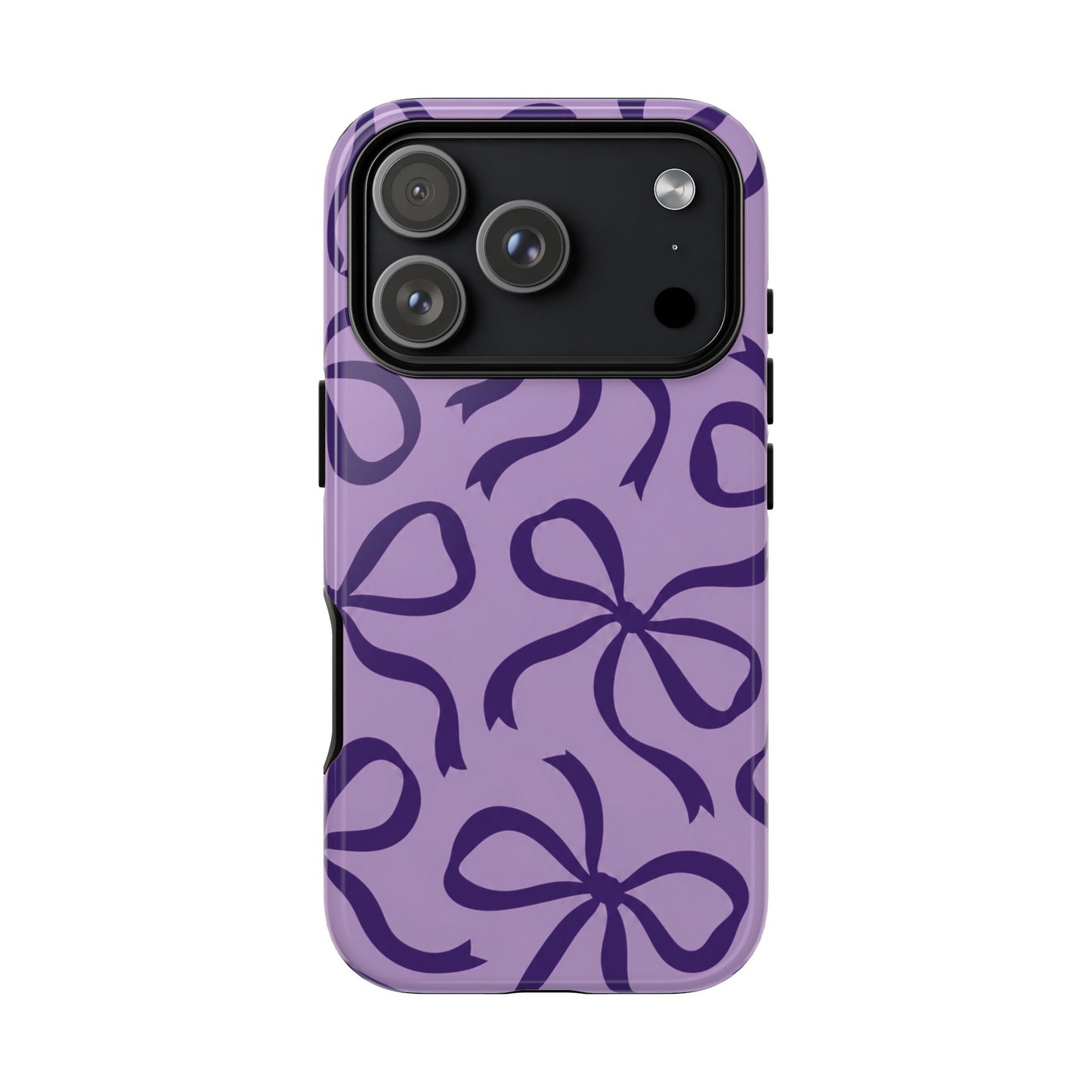 Bold Lilac and Deep Purple Bow Pattern Phone Case