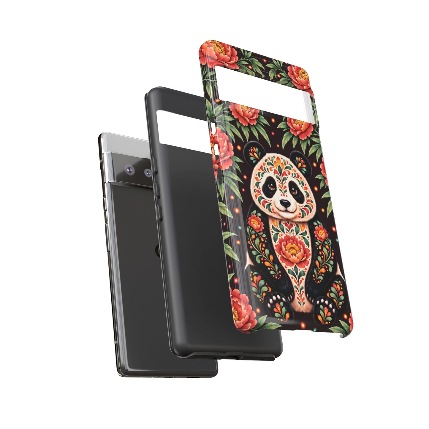 Cute Terracotta and Teal Calavera Panda Phone Case - Multicolor Phone Case