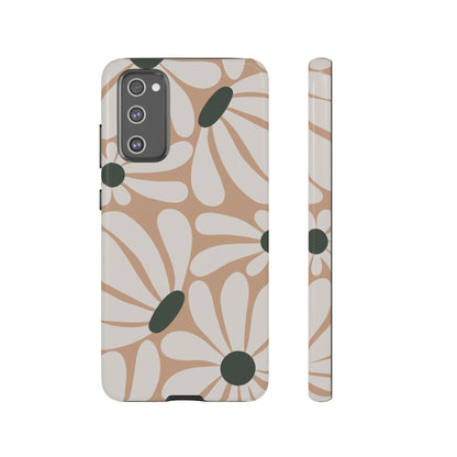Retro Beige & White Daisy Pattern Phone Case - Beige Phone Case - Samsung Galaxy S20 FE / Glossy