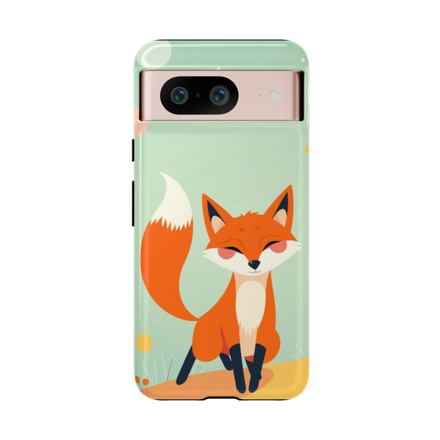 Google Pixel 8 / Glossy Phone Case - Happy Fox Design Phone Case