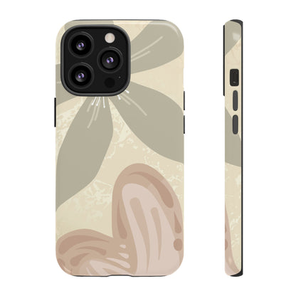 iPhone 13 Pro / Glossy Phone Case - ’Hibiscus Heart Pattern’ Phone Case