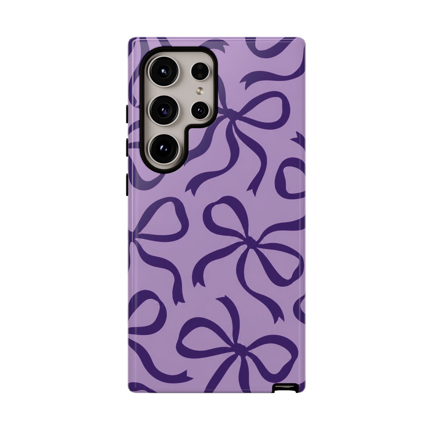 Bold Lilac and Deep Purple Bow Pattern Phone Case