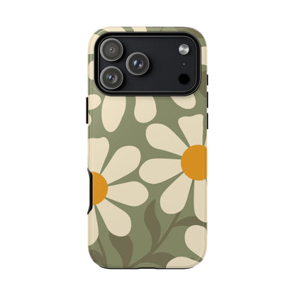 Retro Green Daisy Pattern #2 Phone Case - Green Phone Case - iPhone 18 Pro Max / Glossy