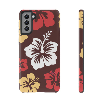 Samsung Galaxy S21 Plus / Glossy Phone Case - ’Hibiscus Retro Pattern #2’ Phone Case