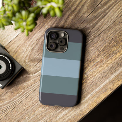 Shades of Blue Horizontal Stripe Pattern Phone Case - Blue Phone Case