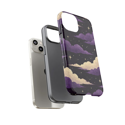 Illustrated Purple Clouds & Stars Phone Case