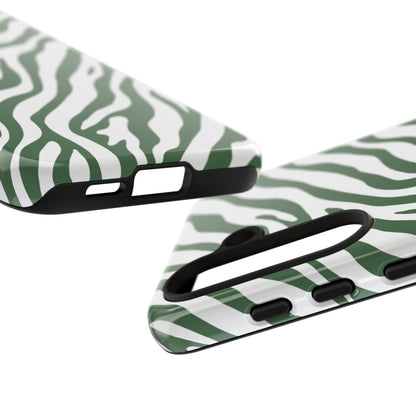 Stylish Sage Zebra Print Phone Case