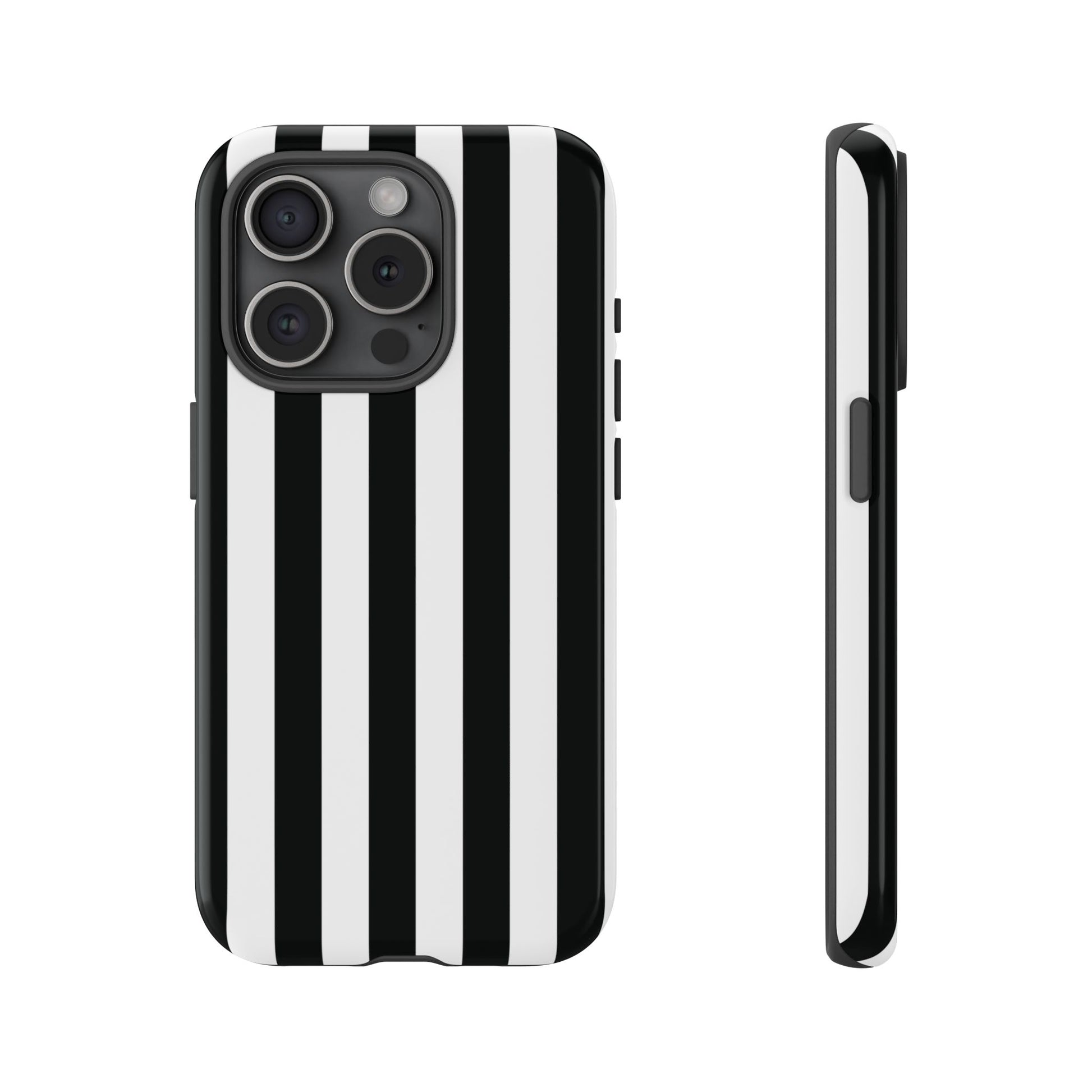 Simple Black & White Stripe Pattern Phone Case - White Phone Case - iPhone 15 Pro / Glossy