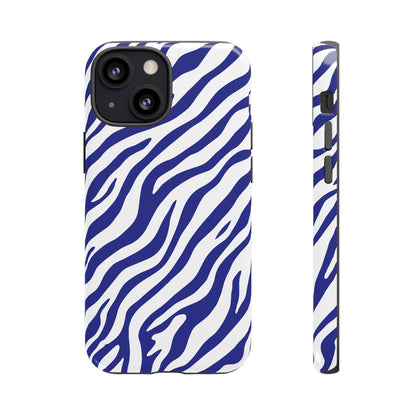 Stylish Electric Blue Zebra Print Phone Case