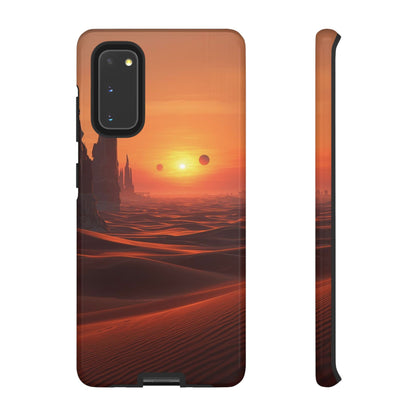 Twin Suns Desert World Sci-fi Phone Case - Orange Phone Case - Samsung Galaxy S20 / Glossy