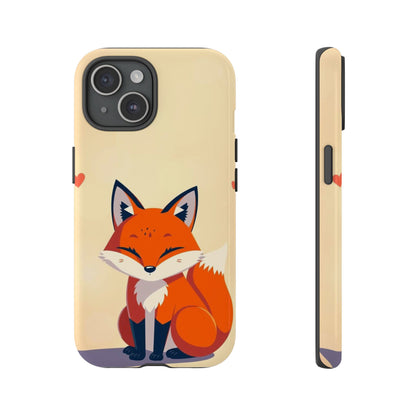iPhone 15 / Glossy Phone Case - Cute Fox Design Phone Case