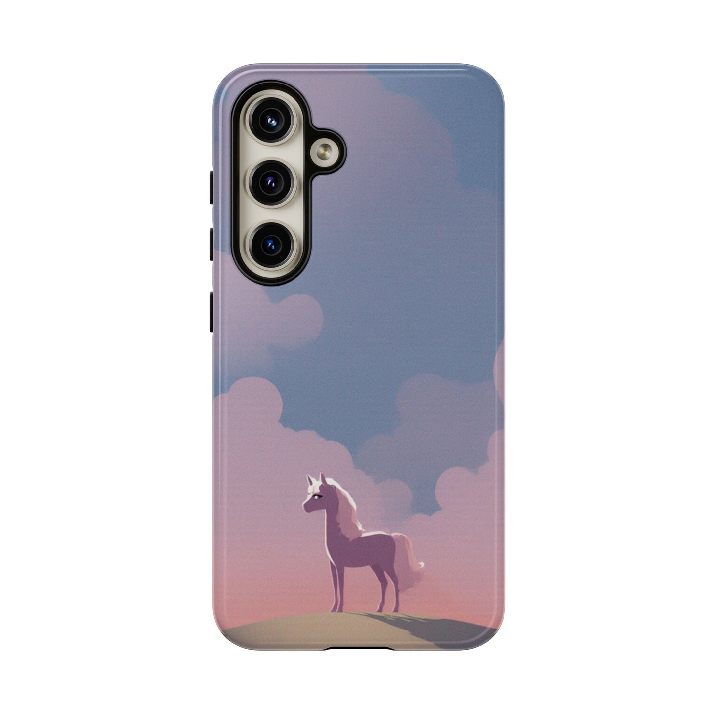 Samsung Galaxy S24 / Glossy Phone Case - Pony & Cloud Design Phone Case