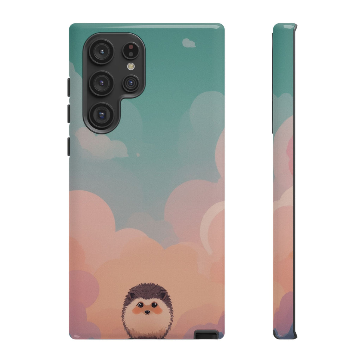 Cute Hedgehog & Cloud Design Phone Case - Multicolor Phone Case - Samsung Galaxy S22 Ultra / Glossy