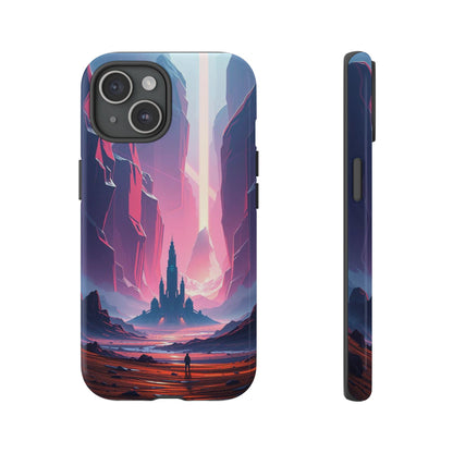 iPhone 15 / Glossy Phone Case - Alien Fortress Design Phone Case