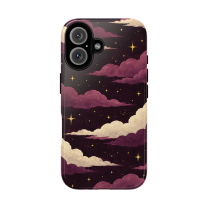 Illustrated Plum Clouds & Stars Phone Case