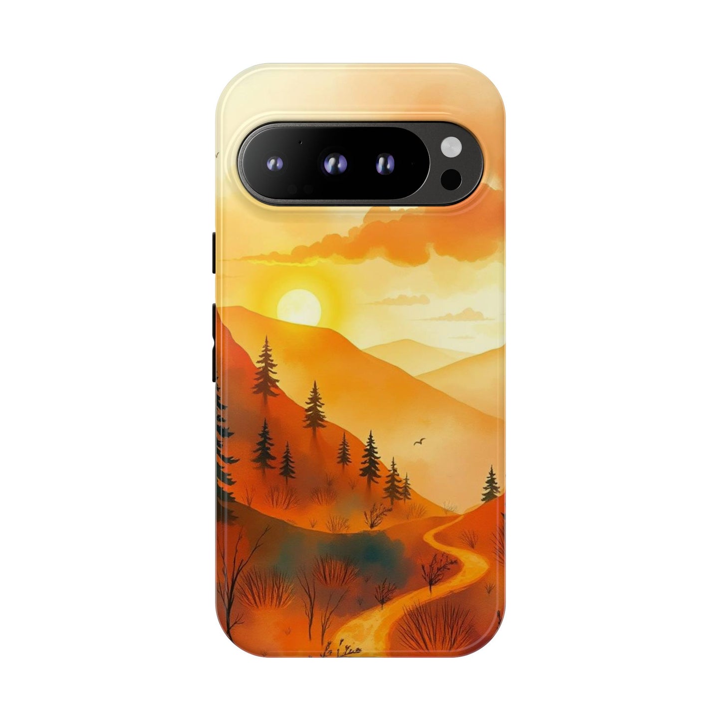 Google Pixel 9 Pro / Glossy Phone Case - Golden Sunset Design Phone Case