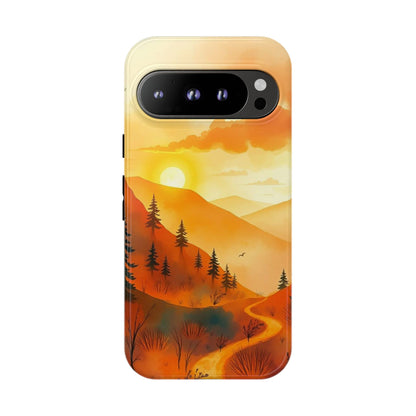 Google Pixel 9 Pro / Glossy Phone Case - Golden Sunset Design Phone Case