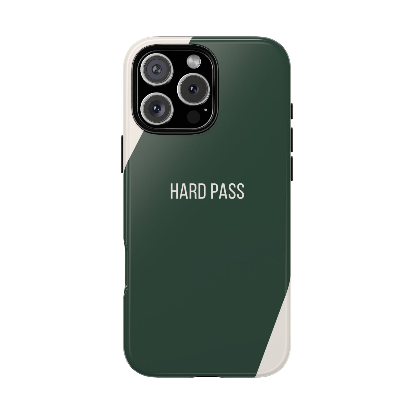 iPhone 16 Pro Max / Glossy Phone Case - Sassy Statement Case ’Hard Pass’ in Green & White