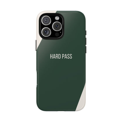 iPhone 16 Pro Max / Glossy Phone Case - Sassy Statement Case ’Hard Pass’ in Green & White