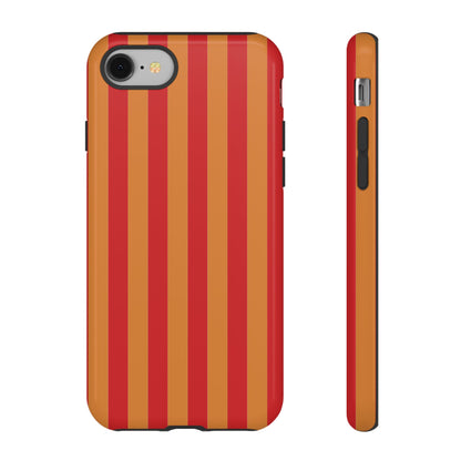 iPhone 8 / Glossy Phone Case - ’Orange & Red Stripe Pattern’ Phone Case