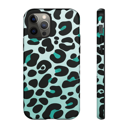 Cool Aqua Leopard Print Phone Case