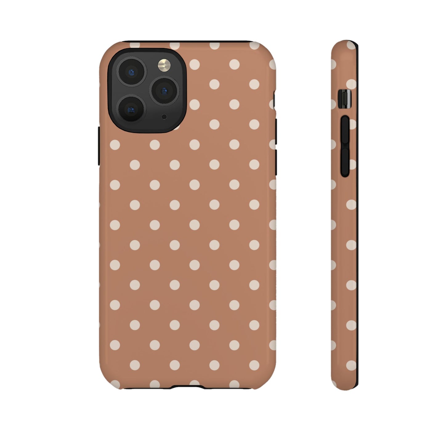 Brown with White Dot Pattern Phone Case