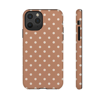 Brown with White Dot Pattern Phone Case