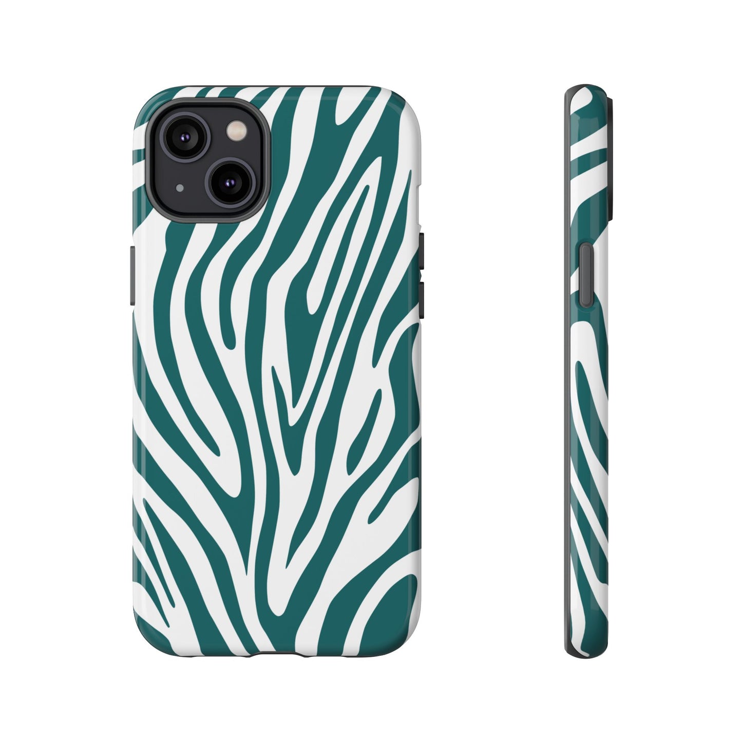 Graphic Teal Tiger Print Phone Case