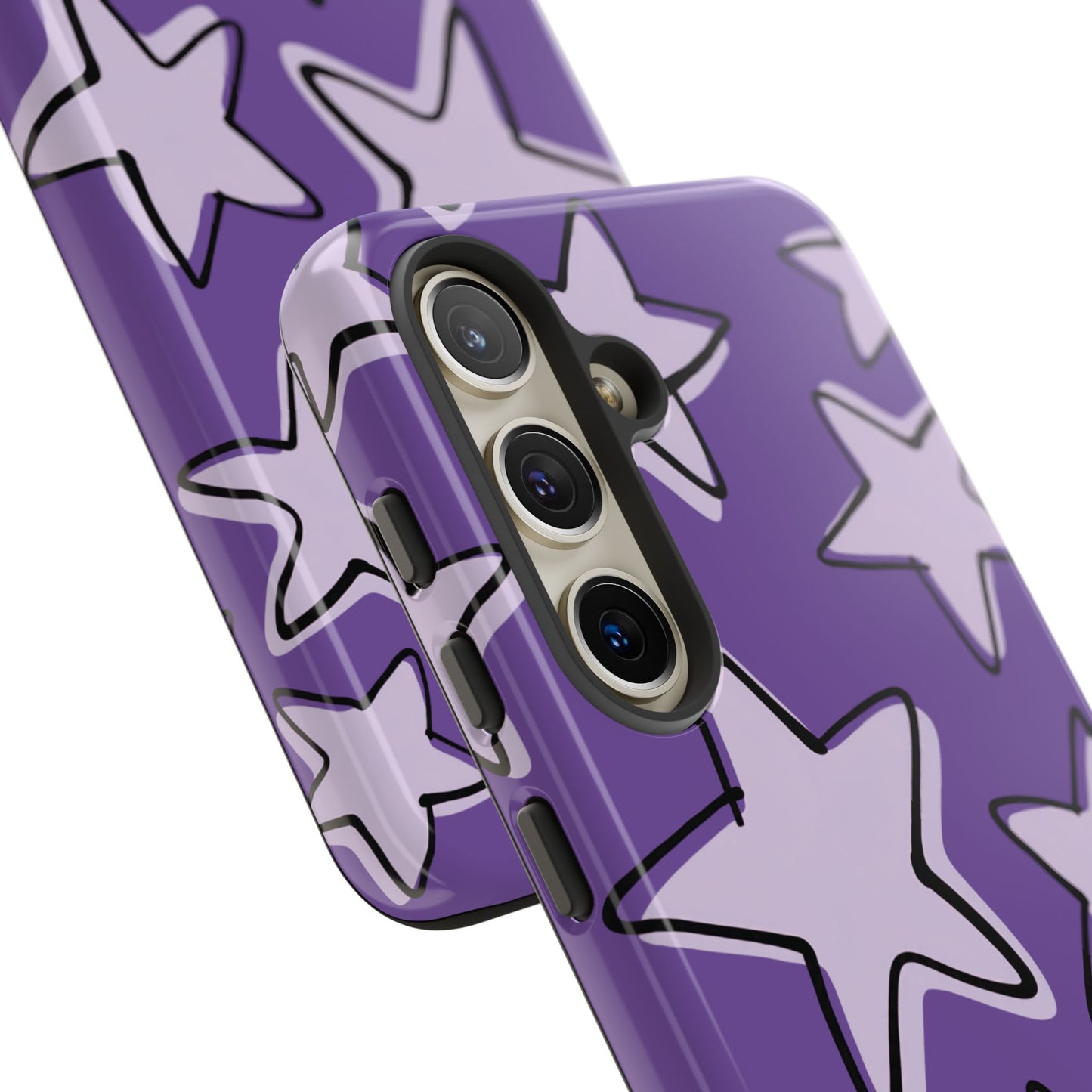 Violet Purple Doodle Star Phone Case