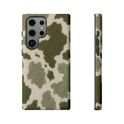 Stylish Olive Green Cow Print Phone Case