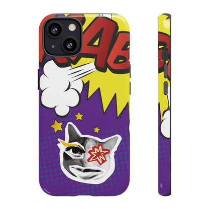 Bold Purple Pop Art Cat Phone Case - Purple Phone Case - iPhone 13 / Glossy
