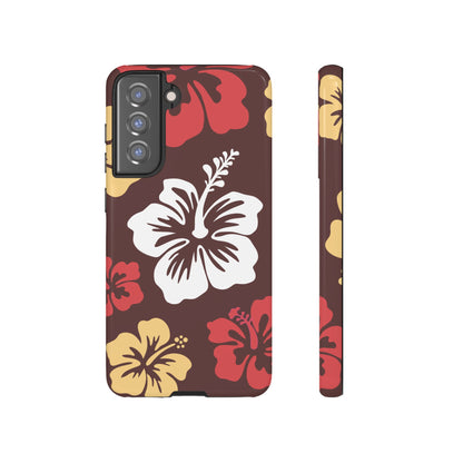 Samsung Galaxy S21 FE / Glossy Phone Case - ’Hibiscus Retro Pattern #2’ Phone Case