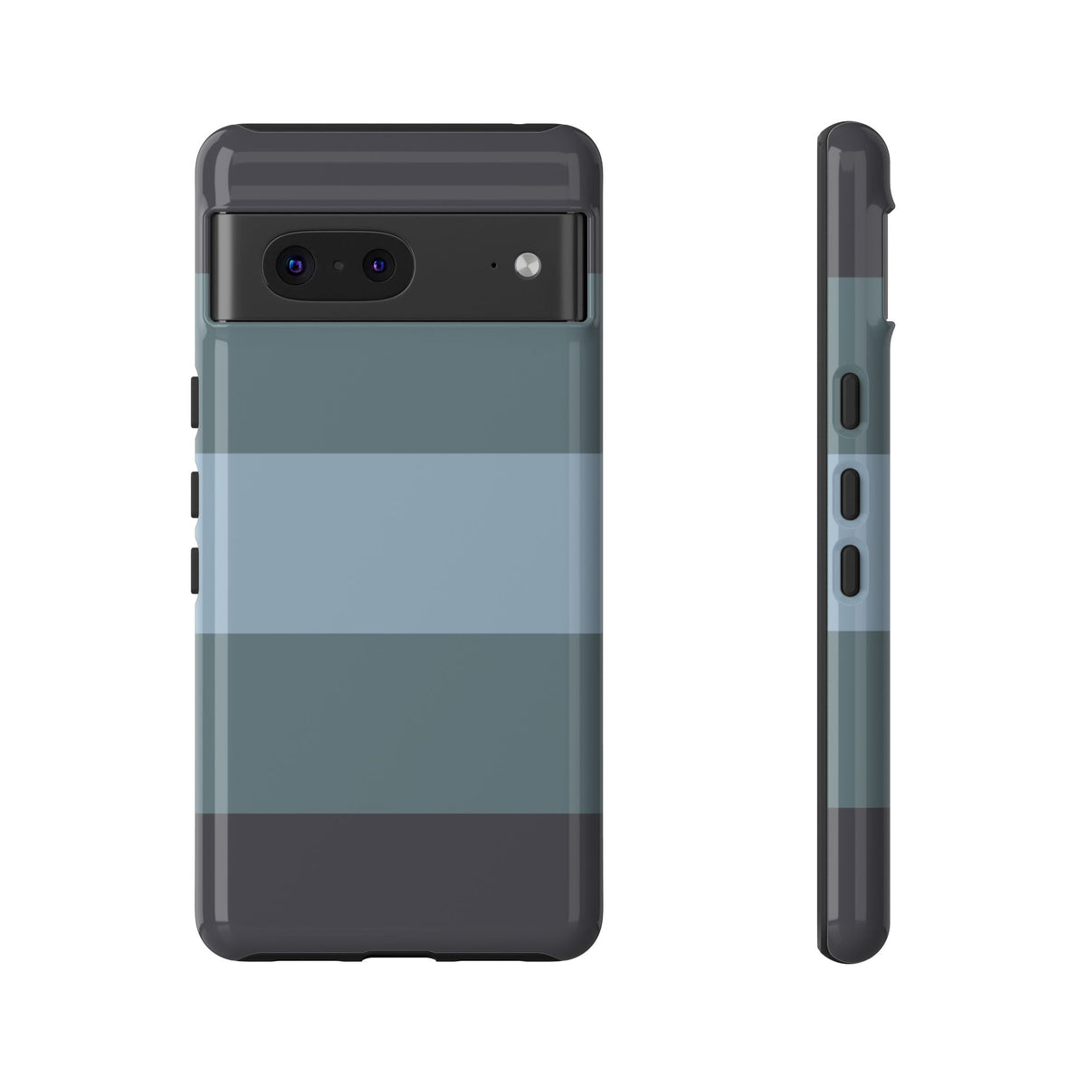 Shades of Blue Horizontal Stripe Pattern Phone Case - Blue Phone Case - Google Pixel 7 / Glossy