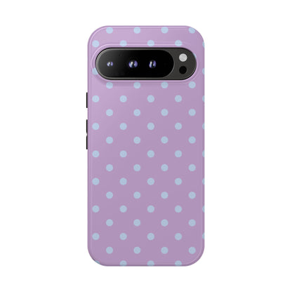 Trendy Lilac & Ice Blue Dot Pattern Phone Case