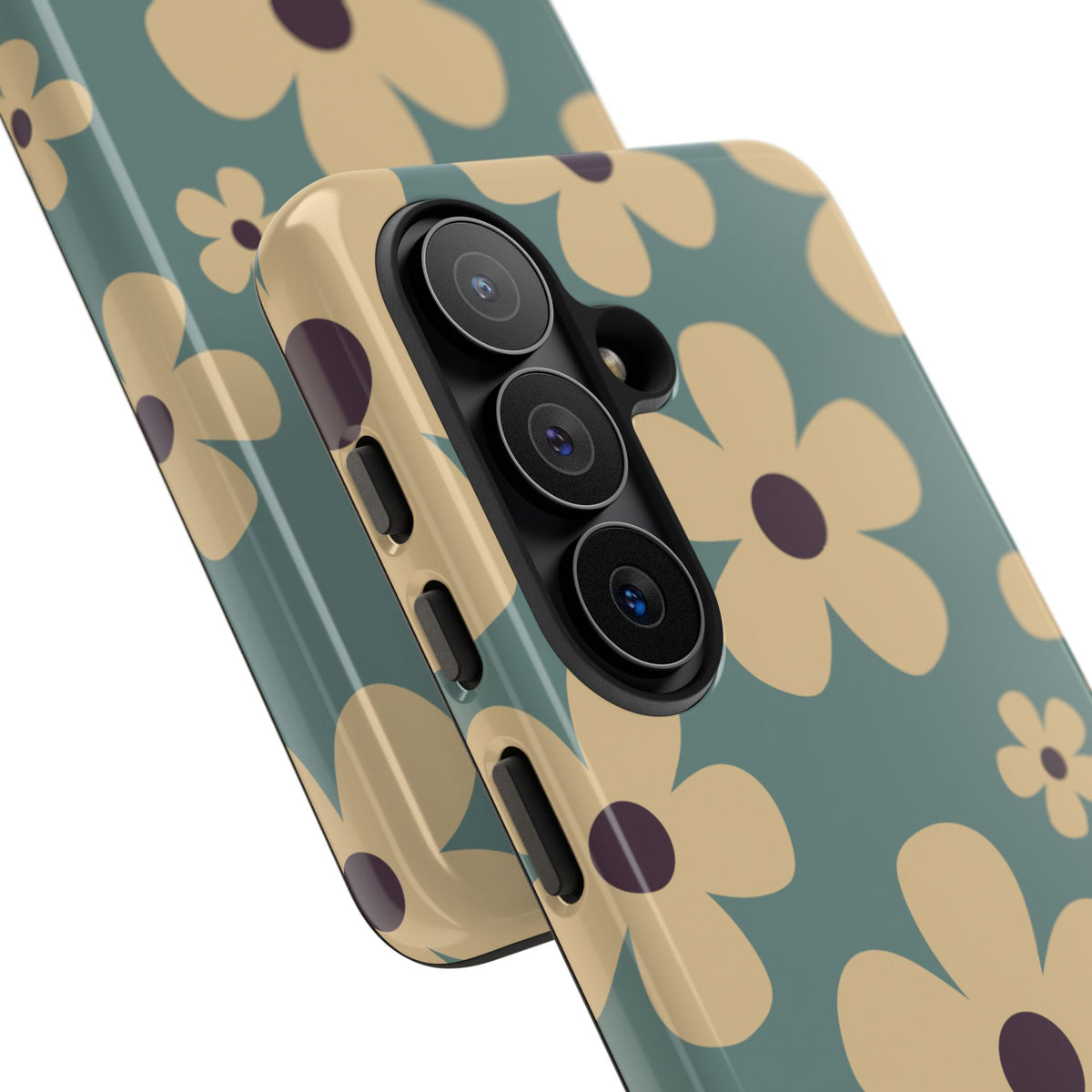 Cute Blue & Cream Daisy Pattern Phone Case - Blue Phone Case