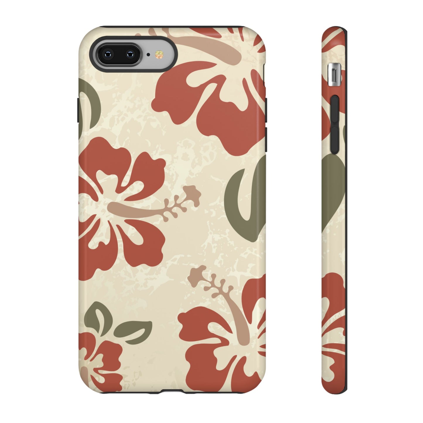 iPhone 8 Plus / Glossy Phone Case - ’Boho Chic Hibiscus Pattern #1’ Phone Case