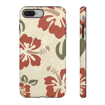 iPhone 8 Plus / Glossy Phone Case - ’Boho Chic Hibiscus Pattern #1’ Phone Case