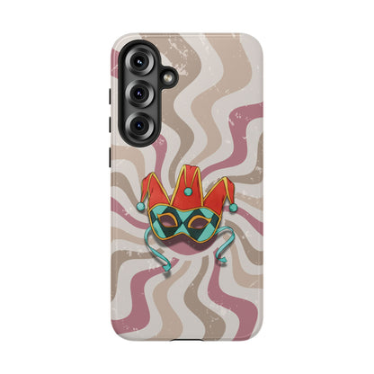 Venetian Jester Mask – Pink Retro Soft Revival Phone Case - Pink Phone Case - Samsung Galaxy S25 Plus / Glossy