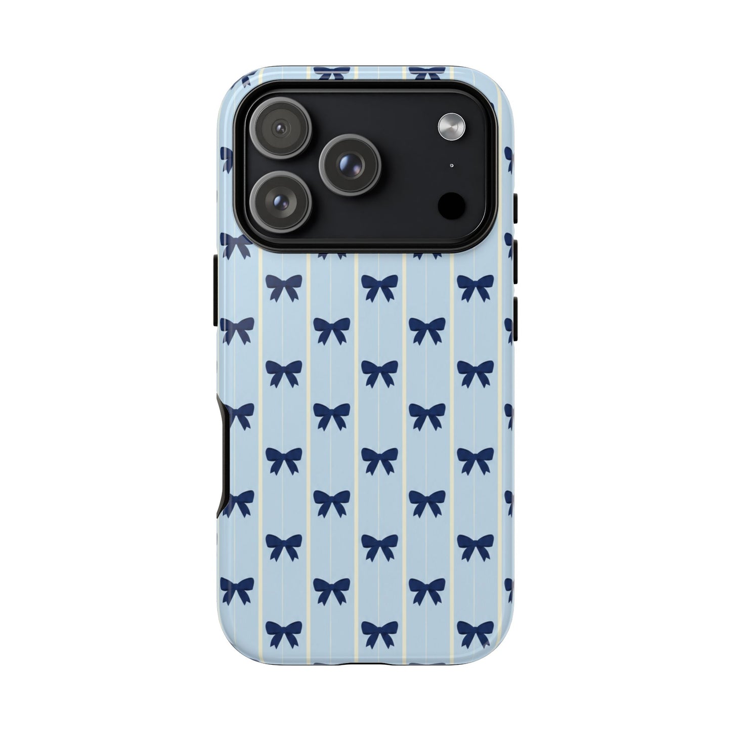 Retro Navy Blue Bow Pattern Phone Case