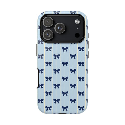 Retro Navy Blue Bow Pattern Phone Case