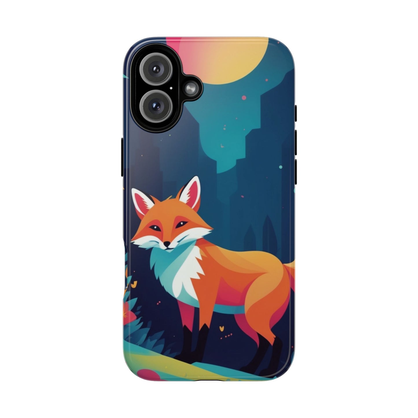 iPhone 16 Plus / Glossy Phone Case - Stylised Fox Design Phone Case