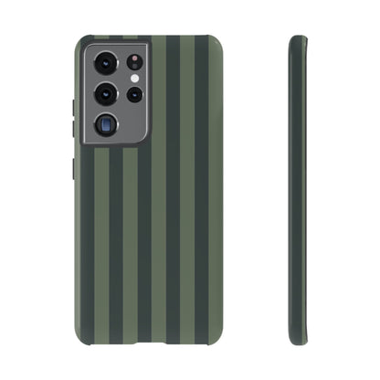 Samsung Galaxy S21 Ultra / Glossy Phone Case - ’Dark Green Stripe Pattern’ Phone Case