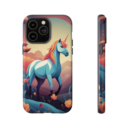 iPhone 14 Pro Max / Glossy Phone Case - Stylised Unicorn Design Phone Case