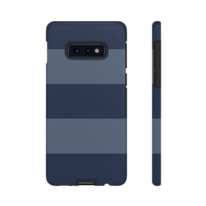 Dark Blue Horizontal Stripe Pattern Phone Case - Blue Phone Case