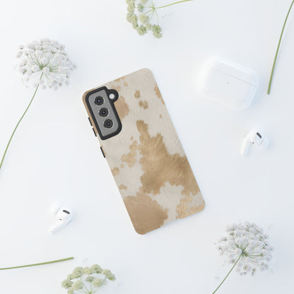 Elegant Champagne Cow Print Phone Case