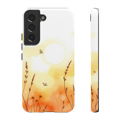 Samsung Galaxy S22 / Glossy Phone Case - Boho Chic Watercolour Wildflower Pattern Phone Case