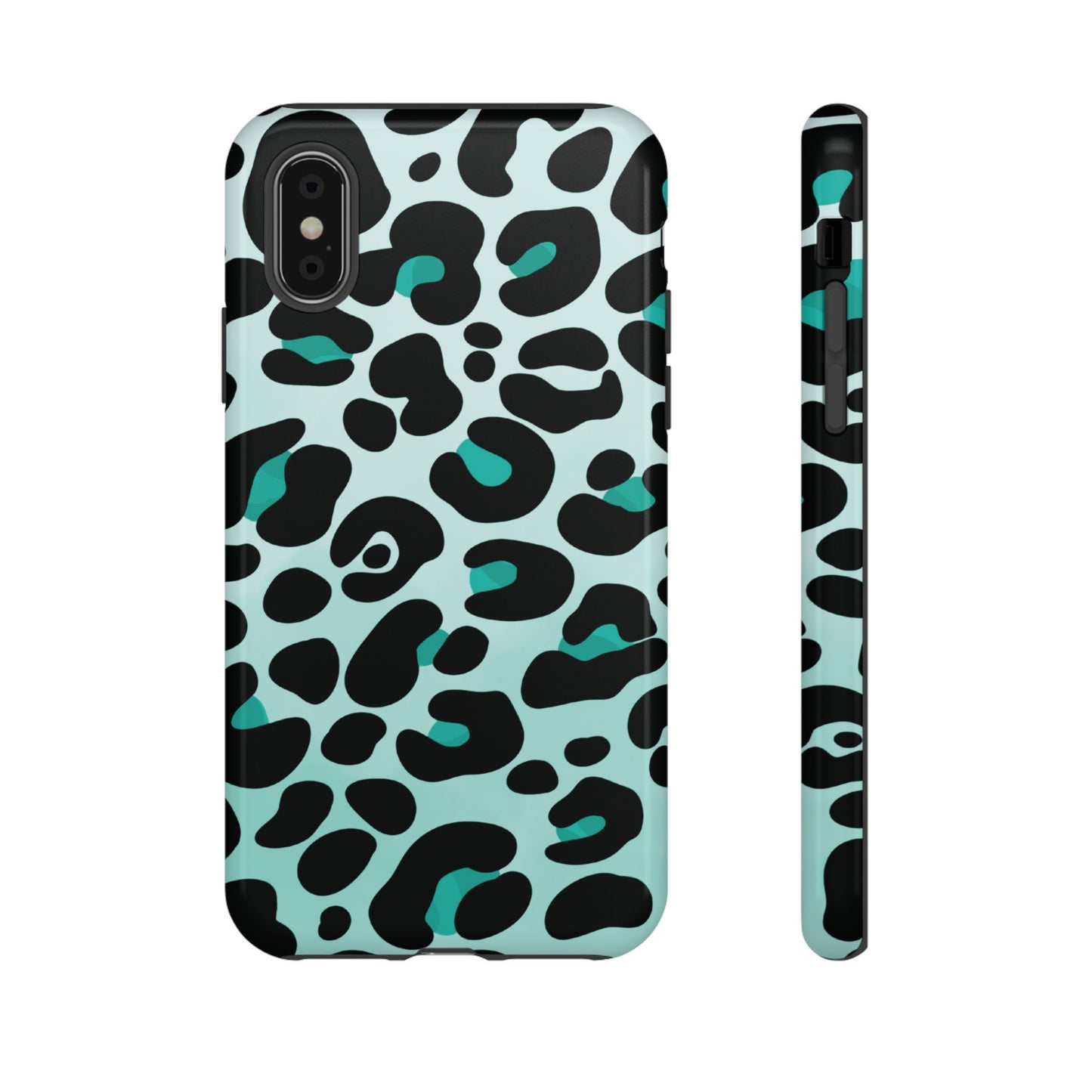 Cool Aqua Leopard Print Phone Case