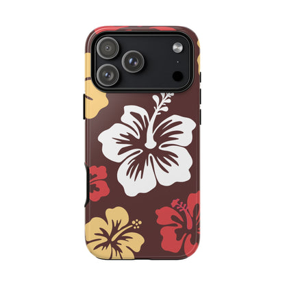 iPhone 17 Pro Max / Glossy Phone Case - ’Hibiscus Retro Pattern #2’ Phone Case