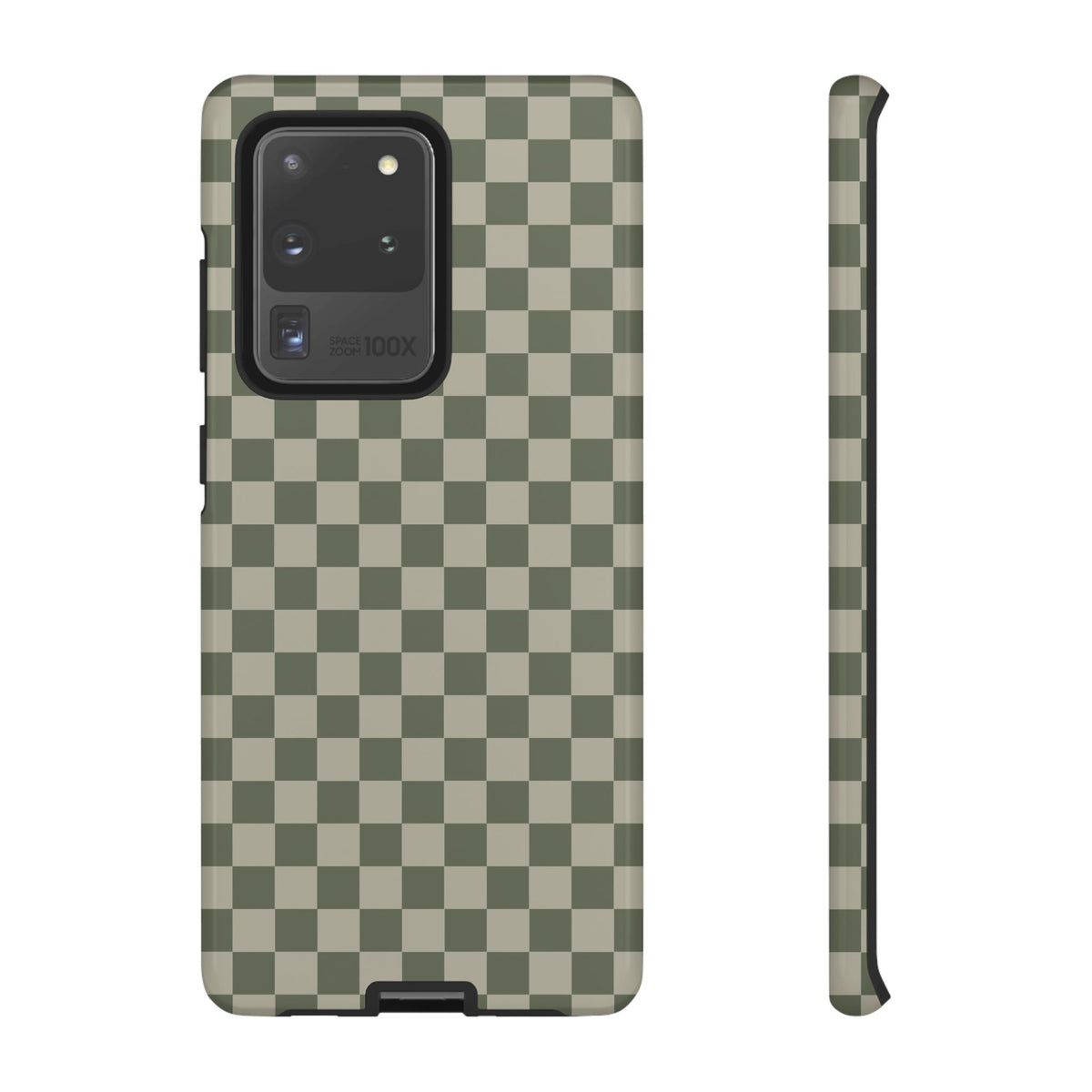Bold Olive Green Checked Pattern Phone Case - Green Phone Case - Samsung Galaxy S20 Ultra / Glossy